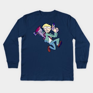 EB-Space Fighting Guy Jeff Kids Long Sleeve T-Shirt